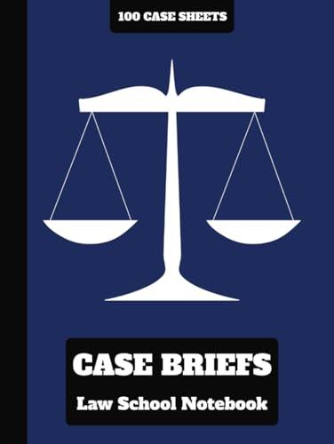 Case Briefs Law School Notebook: Plain Blue Design: Legal Journal Template for Trial, Criminal and Civil Analysis Cover