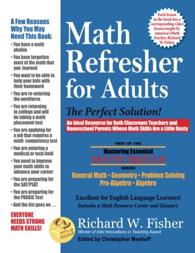 Math Refresher for Adults: The Perfect Solution (Mastering Essential Math Skills) Cover