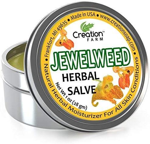 Jewelweed Salve Big 4 oz Tin - Tea Tree Ointment for Skin Care of Poison Ivy, Tattoo Aftercare, Great for Itch! Cover