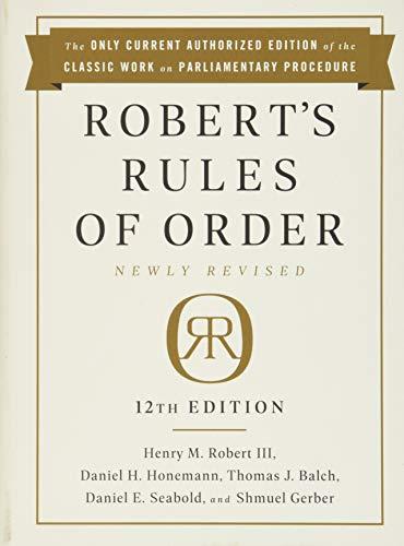 Robert's Rules of Order Newly Revised, 12th edition Cover