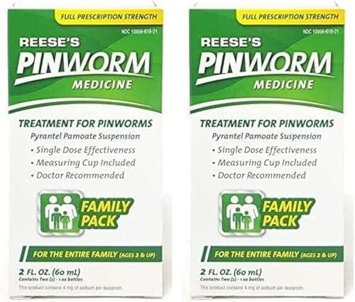REESE'S PINWORM Medicine Liquid for Entire Family, Full Prescription Strength, 2 Oz - Pack of 2 Cover