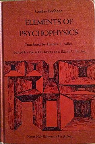 Elements of Psychophysics Cover