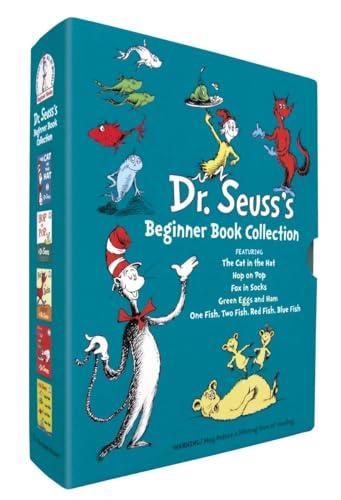 Dr. Seuss's Beginner Book Boxed Set Collection: The Cat in the Hat; One Fish Two Fish Red Fish Blue Fish; Green Eggs and Ham; Hop on Pop; Fox in Socks Cover