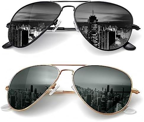 KALIYADI Classic Aviator Sunglasses for Men Women Driving Sun glasses Polarized Lens UV Blocking Cover