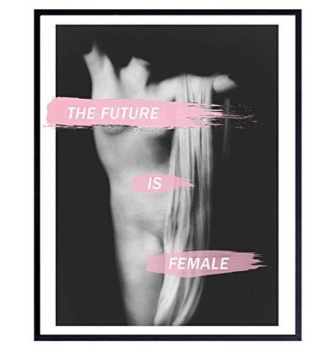 Feminist Wall Art - The Future is Female - Womens Empowerment - Wall Decor for Women, Teens, Girls, Dorm Room - Womens Rights - Lesbian Gifts for Girlfriend - Gay, LGBTQ, Queer, Trans Female - Me Too Cover
