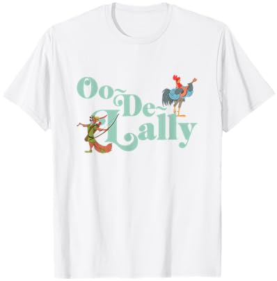 Disney Robin Hood Oo-De-Lally Iconic Quote Chest Text Logo T-Shirt Cover