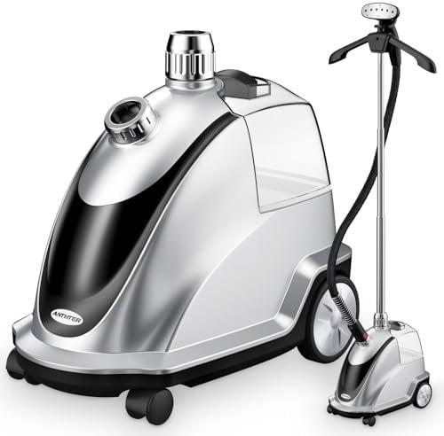 Anthter Steamer for Clothes, 1500W Powerful Standing Garment Steamer with Roll Wheels, 2.4L Water Tank for 90 Mins Continuous Steaming, 35s Fast Heat-up, Perfect for Commercial and Household Use Cover