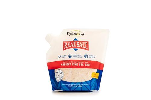 Redmond Real Salt - Ancient Fine Sea Salt, Unrefined Mineral Salt, 16 Ounce Pouch (1 Pack) Cover