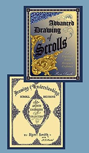 Scrollwork: Drawing Scrolls and Scroll Design for Engraving - Beginning to Advanced (2 Book Set) by Ron Smith Cover