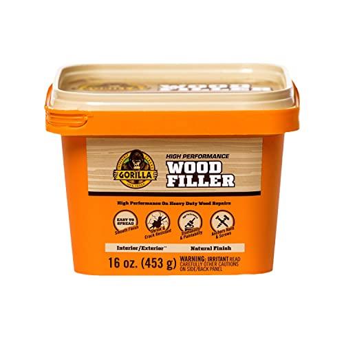 Gorilla All Purpose Wood Filler, 16 Ounce Tub, Natural (Pack of 1) Cover