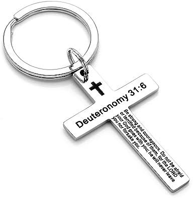 Cross Keychains Christian Jewelry - Holy Bible Keychain Inspirational Bible Verse Jewelry Religious Gifts for Women Cover