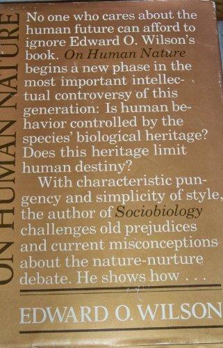 On Human Nature by Edward O. Wilson (1978-10-02) Cover