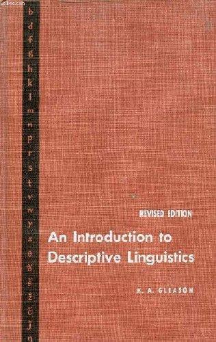 An Introduction to Descriptive Linguistics. Cover