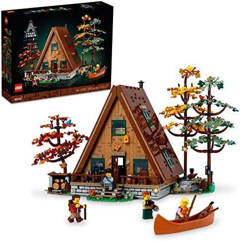 LEGO Ideas A-Frame Cabin 21338 Collectible Display Set, Buildable Model Kit for Adults, Gift for Nature and Architecture Lovers, Includes 4 Customizable Minifigures and 11 Animal Figures Cover