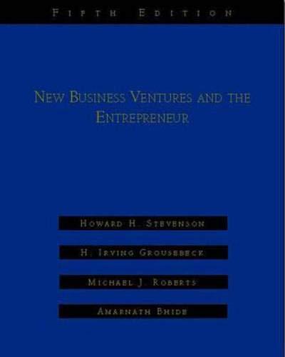 New Business Ventures And The Entrepreneur Cover