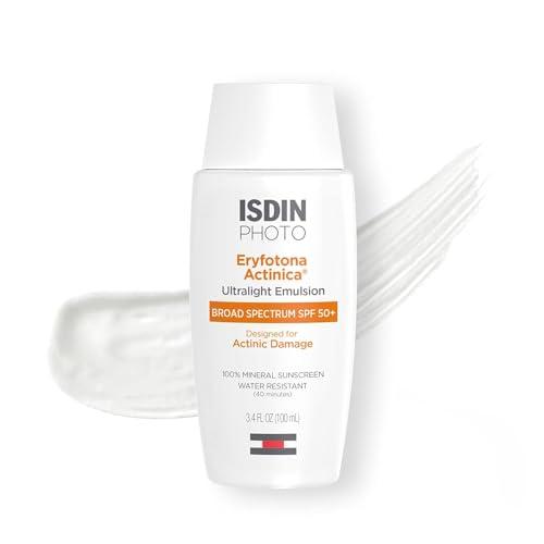 ISDIN Eryfotona Actinica Zinc Oxide and 100% Mineral Sunscreen Broad Spectrum SPF 50+, No White Cast, Suitable for Sensitive Skin Cover