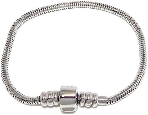 ICYROSE the Forever Bracelet Stainless Steel Starter Charm Bracelet Barrel Snap Clasp Fits European Style Beads Cover