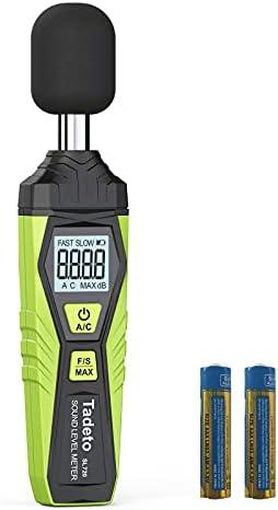 Decibel Meter, Tadeto Digital Sound Level Meter Portable SPL Meter 30dB to 130dB MAX Data Hold with LCD Display Backlight A/C Weighted for Home Factories Cover