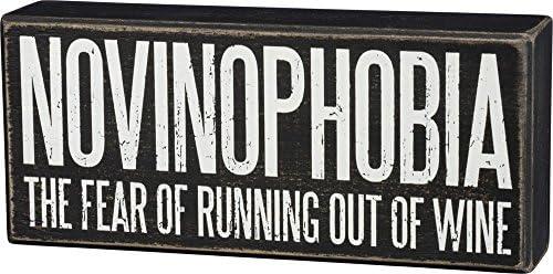 Primitives by Kathy 33238 Classic Box Sign, 8" x 3.5", Novinophobia Cover