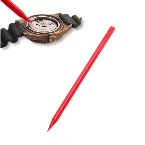 Watch Movement Installation Auxiliary Rod, Watch Cleaning Sticks Watchmakers Tool, ABS Plastic Dial Surface Repair Cleaning Stick, Watch Repair Tools & Kits(red) Cover