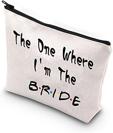 BDPWSS Bride To Be Gift Wedding Makeup Bag For Bride Engagement Gift Newly Engaged Gift Bridal Shower Gift Bachelorette Party Gift (The Bride CB) Cover
