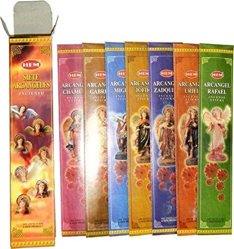 Seven Archangels (Siete Arcangels) - 35 Gram Box, 7 Difference Incense - HEM Incense Imported from India Cover