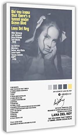 Lana Del Rey Posters Did You Know That There's A Tunnel Under Ocean Blvd Music Album Cover Poster Canvas Poster Bedroom Decor Sports Landscape Office Room Decor Gift Frame-style-16x24inch(40x60cm) Cover