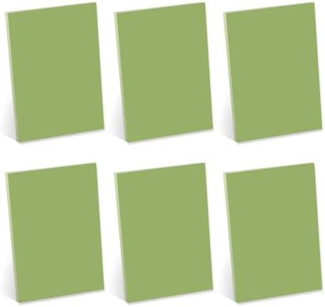 Trendy Spring Sage Blank Sticky Note Pads / 4" x 6" Recycled Sticky Notes/Set of Six Pads / 50 Sheets Per Pad/Made in The USA Cover