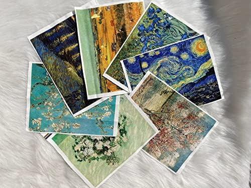 7 pcs of 20x25cm high Precision Printed Painting of Van Gogh Cotton Canvas,Fabric for Sewing,Fabric for Making Bags, Quilting,Wall Decor,Cotton DIY Sewing Materials Fabric Cover