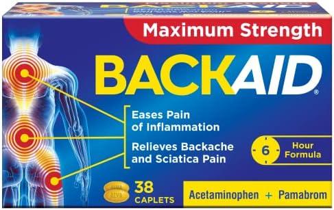 Backaid Max Relief Caplets, Aspirin-Free Pain Relief from Backache, Sciatica and Leg Pain, Long-Lasting 6 Hour Formula, Analgesic/Diuretic, 38 Count Cover