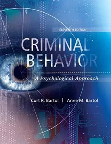 Criminal Behavior: A Psychological Approach Cover
