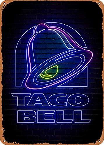 YFSIGN Taco Bell - Retro Metal Tin Sign Vintage Plaque Poster for Home Kitchen Bar Coffee Shop 12x8 Inch, 8inch*12inch Cover