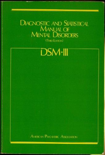DSM-III: Diagnostic and Statistical Manual of Mental Disorders, 3rd Edition Cover
