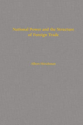 National Power and the Structure of Foreign Trade Cover