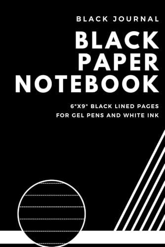 Black Paper Notebook | Plain Ruled Journal with Softcover for Work, School and College Supplies | 100 Pages | Compact Size 6" x 9": Black Pages Notebook for Gel Pens and White Ink Cover
