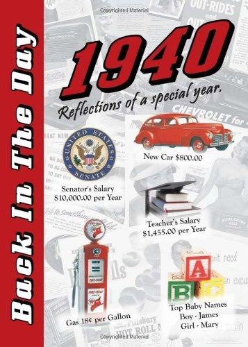 1940 Back In The Day - 24-page Greeting Card / Booklet with Envelope (5 x 7 Size) – Great for Birthdays, Anniversaries, Reunions, Graduations, Client & Corporate Gifts Cover