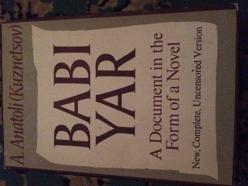 Babi Yar: A Document in the Form of a Novel Cover