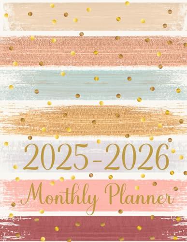2025-2026 Monthly Planner: Two year Agenda Calendar with Holidays and Inspirational Quotes Elegant large organizer and Schedule 8.5 x 11 Cover