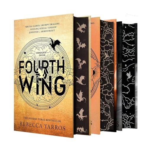 Empyrean Series by Rebecca Yarros – 3-Book Deluxe Hardcover Collection Set (Fourth Wing, Iron Flame & Onyx Storm) with Sprayed Edges Cover