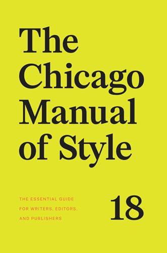 The Chicago Manual of Style, 18th Edition Cover