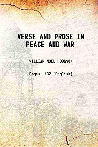 VERSE AND PROSE IN PEACE AND WAR 1920 Cover