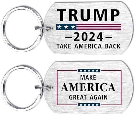 Trump 2024 Flag Keychain Donald Trump Merchandise Gifts - Make America Great Again MAGA Trump 2024 Take America Back Cover